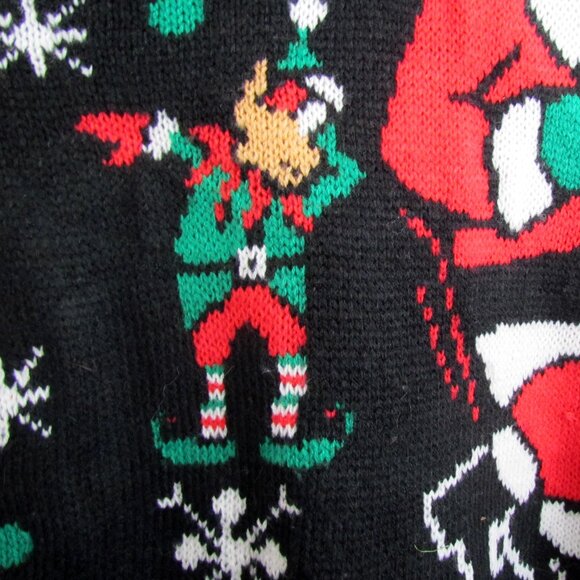 CHRISTMAS SWEATER, LIGHT-UP & BLINKING SANTA PARTY SWEATER TALL M-L 42-44" CHEST - Picture 5 of 8